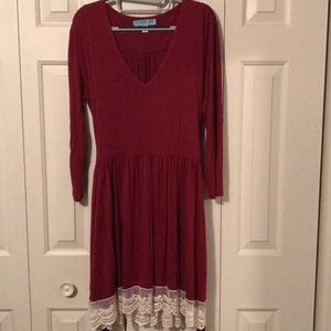 Red lace dress